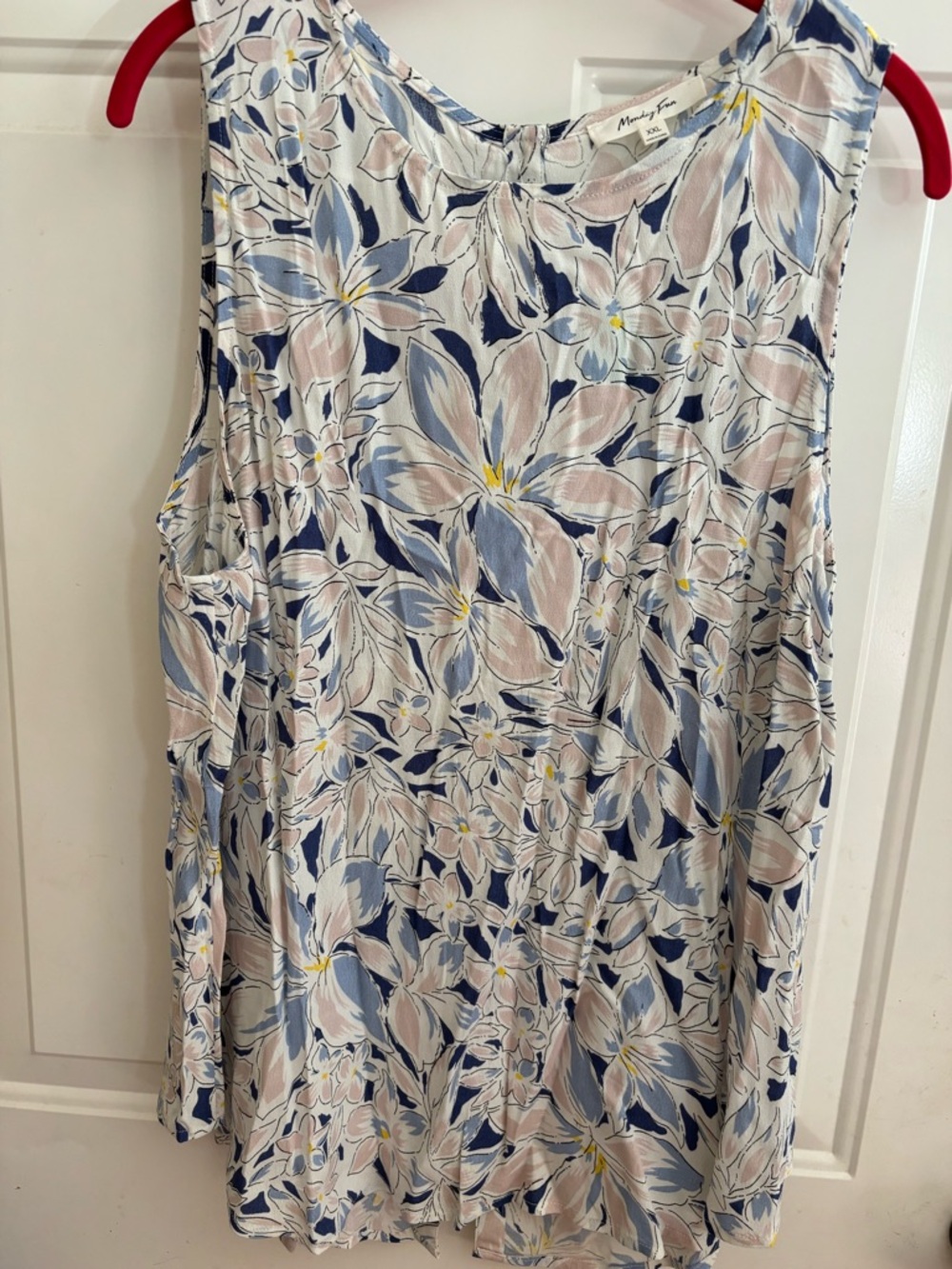 Sleeveless Floral Tank Top in Blue & Blush - Mango Forest